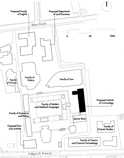 Map of proposed development on Sidgwick Avenue Site
