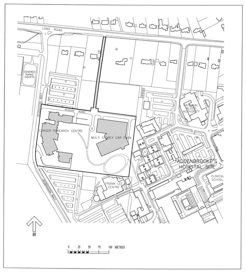 Proposed new cancer research laboratories at the Addenbrookes site